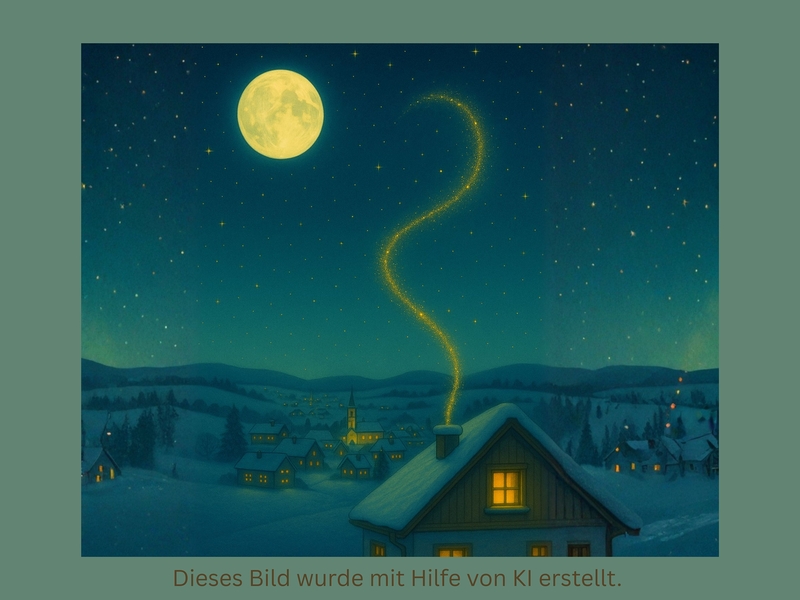 Fensterbrett Zauber Bild Vollmond