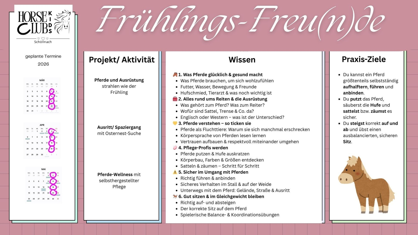 Horse Club Kids Fruehjahr 2026 Plan