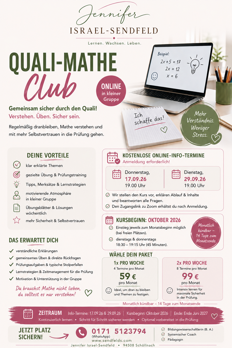 Mathe Club fuer den Quali Erfolg