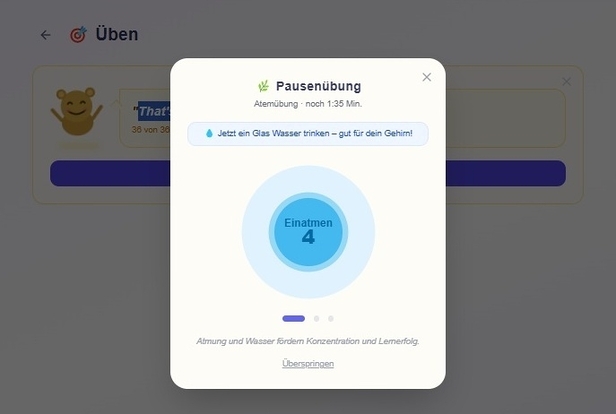 VocClock Pause Trinkerinnerung