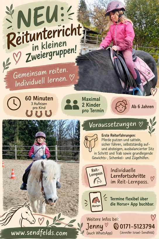 Bunter Flyer fuer Reitunterricht