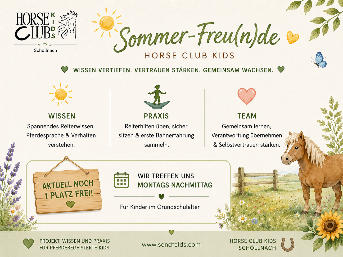 Horse Club Kids Sommer 2026 1 Platz frei